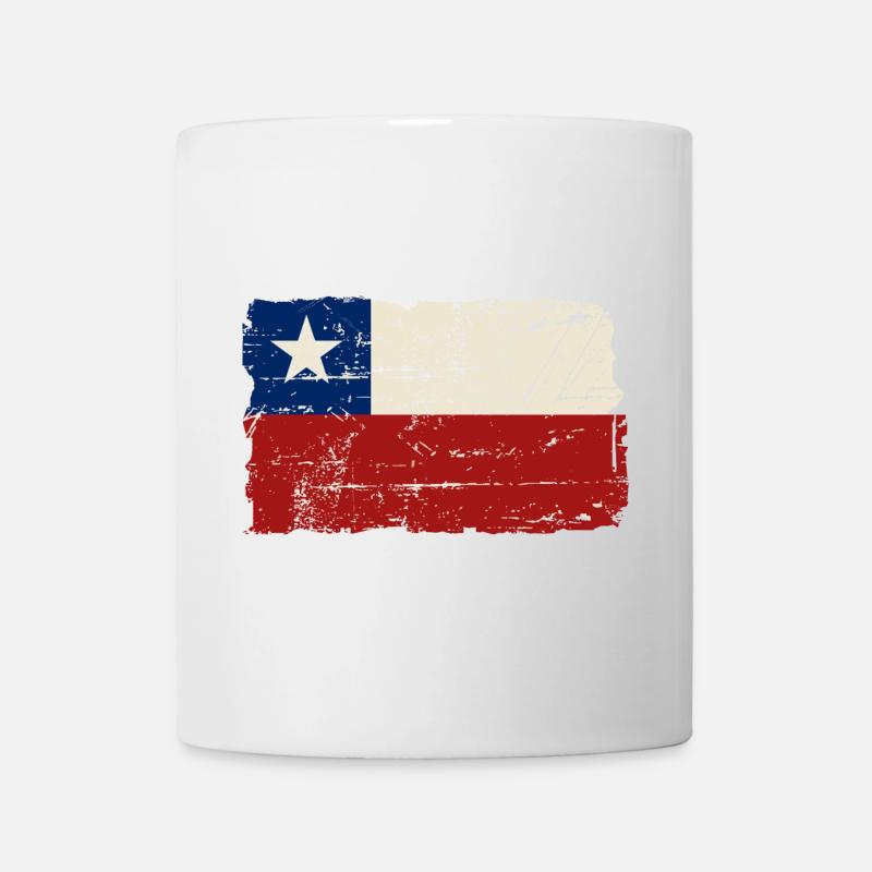 Chile Flag - Vintage Look - Tasse - Weiß