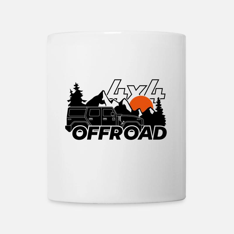Offroad 4x4 Logo - Tasse - Weiß