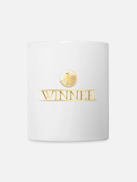 Vainqueur golf balle de golf trophée cadeau sport - Mug blanc - blanc