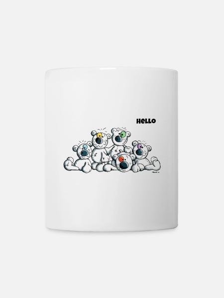 Hello Teddys - Polar Bear - Bears - Comic - Mug - white