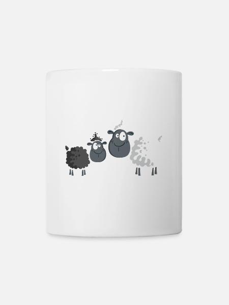 Zwei Schafe - Sheep - Schaf - Comic - Cute - Kids - Tasse - Weiß