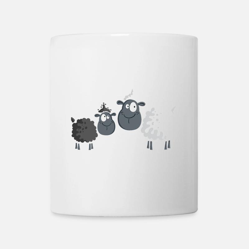 Zwei Schafe - Sheep - Schaf - Comic - Cute - Kids - Tasse - Weiß