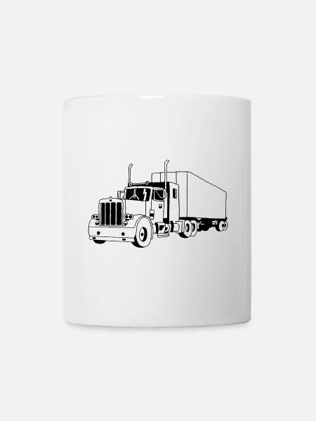 SCHWARZER LKW - Tasse - Weiß