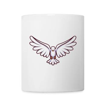 Dove of peace with wings in flight - Mug - white - Front