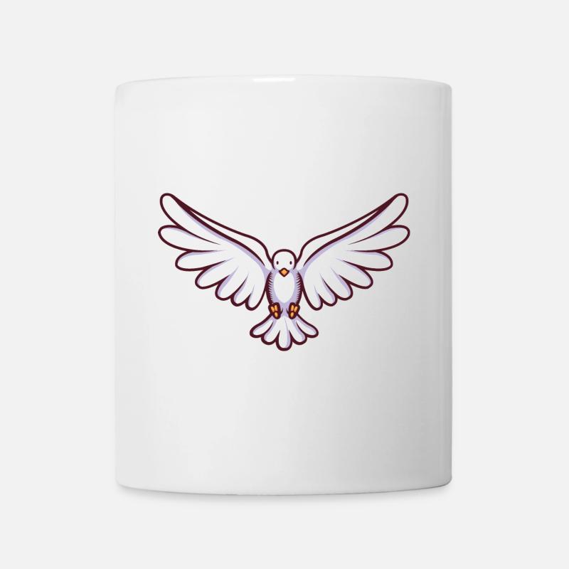 Colombe de la paix avec des ailes en vol - Mug blanc - blanc
