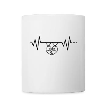 Chaîne de cœur d'amitié Heartbeat Best Friends - Mug blanc - blanc - Devant