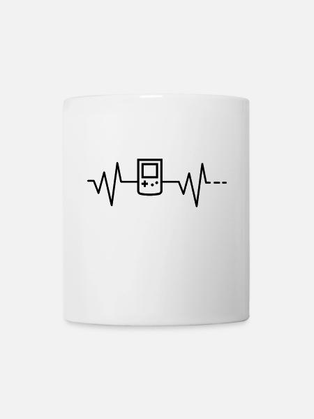 Herzschlag Retro Gaming Retrogaming Game Boy Color - Tasse - Weiß