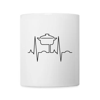 Herzschlag mit Topf - Tasse - Weiß - Vorne