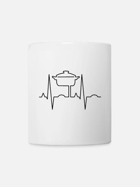 Herzschlag mit Topf - Tasse - Weiß