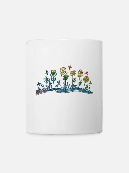 Bunte blumen - Tasse - Weiß