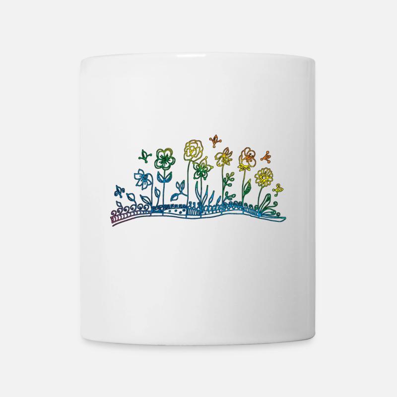 Bunte blumen - Tasse - Weiß