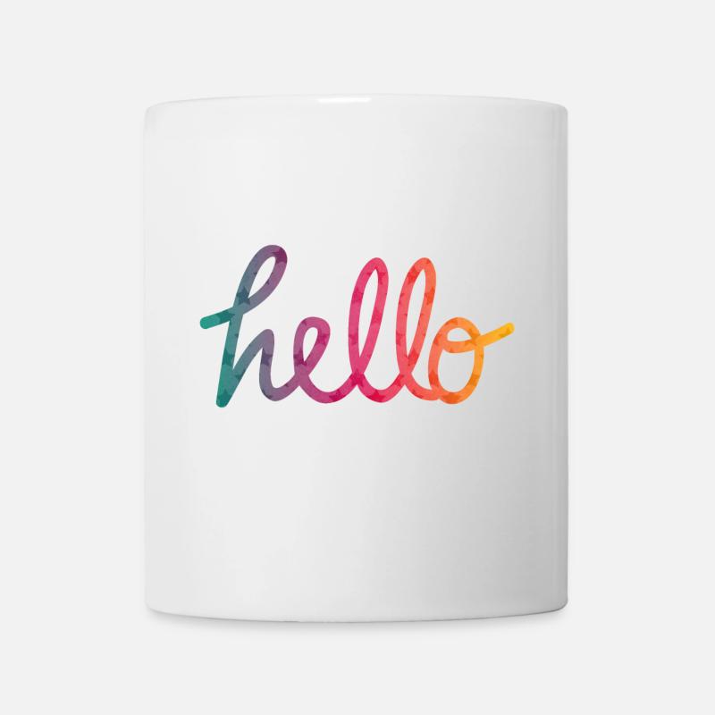 Hello Typography rainbow - Mug - white
