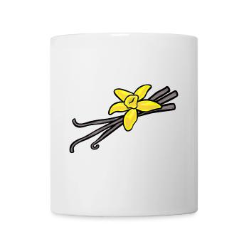 Vanilleblüte mit drei Vanilleschoten - Tasse - Weiß - Vorne