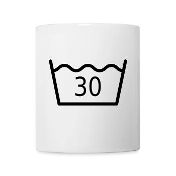Dreissig Grad Waschgang - Tasse - Weiß - Vorne