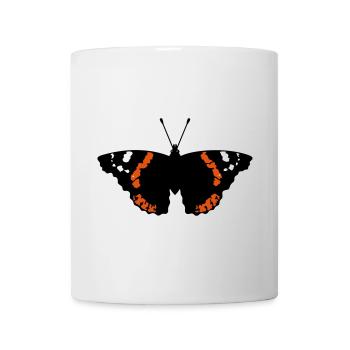 Butterfly (Red Admiral / Vanessa Atalanta) - Mug - white - Front