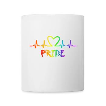LGBT Pride Rainbow Heartbeat - Mug blanc - blanc - Devant
