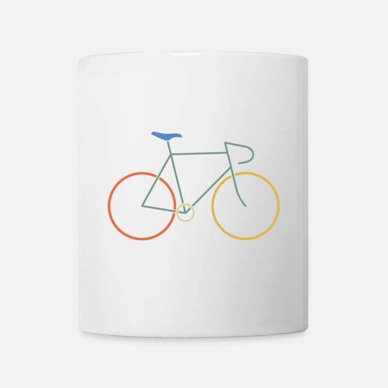 Rennrad bunt - Tasse - Weiß
