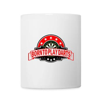 Zum Darten geboren Darts Spruch lustig - Tasse - Weiß - Vorne