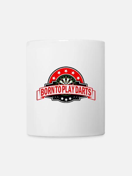 Zum Darten geboren Darts Spruch lustig - Tasse - Weiß