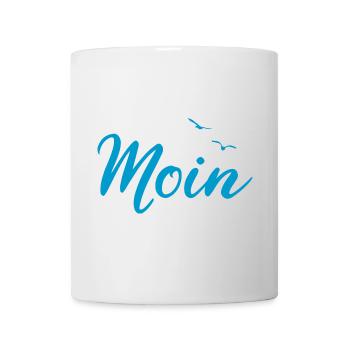 Moin - Spruch Design Geschenk - Tasse - Weiß - Vorne