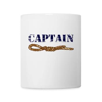 Captain Captain maritime style with seaman's knot - Mug - white - Front