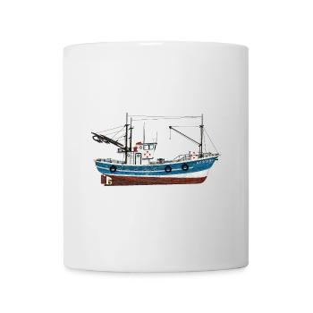 Seitenansicht eines Fischkutters - Tasse - Weiß - Vorne