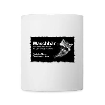 Maskottchen - Waschbär - Tasse - Weiß - Vorne