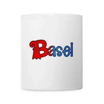 Rouge Bâle-Bleu Logo de la Tour Bleue - Mug blanc - blanc - Devant