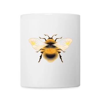 stylized bumblebee with iridescent wings - Mug - white - Front