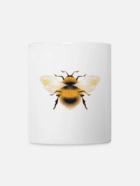stylized bumblebee with iridescent wings - Mug - white