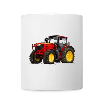 Traktor rot - Tasse - Weiß - Vorne