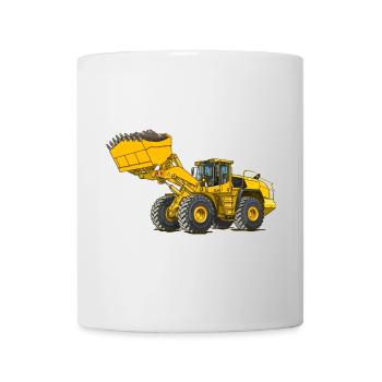 Radlader, Baumaschine - Tasse - Weiß - Vorne