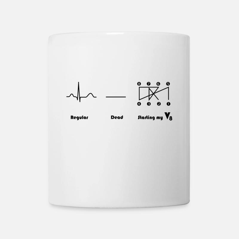 V8 engine Crossplain Heartbeat design - Mug - white