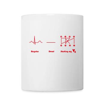 Moteur V8 Design Crossplain Heartbeat - Mug blanc - blanc - Devant