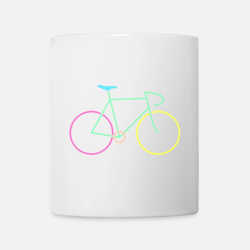 Rennrad bunt - Tasse - Weiß