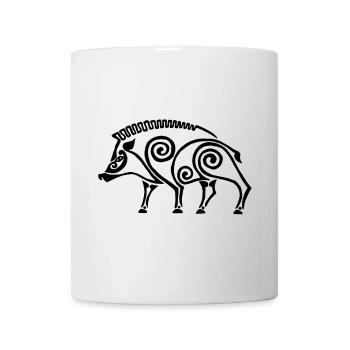 sanglier celte noir - Mug blanc - blanc - Devant