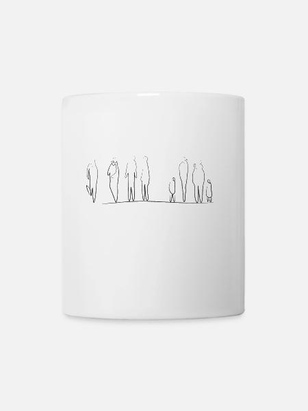 Schwarze Menschen als abstrakte Linie, Gruppe - Tasse - Weiß