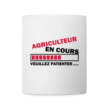 Agriculteur en cours veuillez patienter - Mug blanc - blanc - Devant