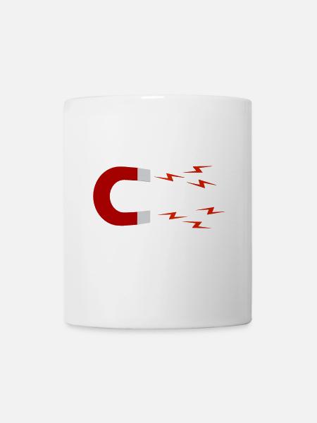 Aimant fer à cheval, aimant - Mug blanc - blanc