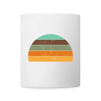 Retro sunset vintage sun stripes circle - Mug - white - Front