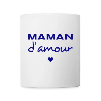 Maman d'Amour - Cœur Bleu - Mug blanc - blanc - Devant