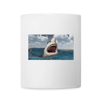 Great white shark in stormy seas - Mug - white - Front