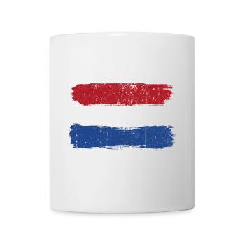 Drapeau néerlandais coups de pinceau - Mug blanc - blanc - Devant