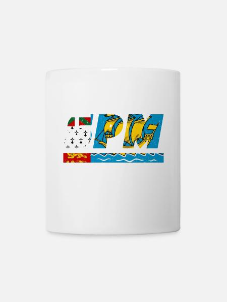 Drapeau SPM drapeau Île Saint Pierre et Miquelon - Mug blanc - blanc
