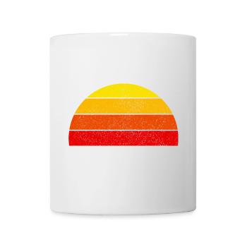 Retro Regenbogen Sunset Halbkreis - Tasse - Weiß - Vorne