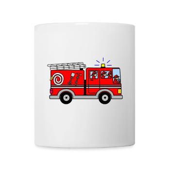 Feuerwehrauto mit Heulensirene - Tasse - Weiß - Vorne