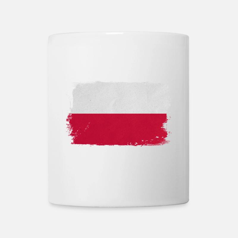 Style de pinceau du drapeau polonais - Mug blanc - blanc