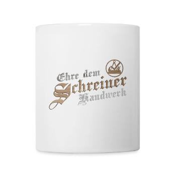 Ehre dem Handwerk Schreiner Zunftzeichen - Tasse - Weiß - Vorne
