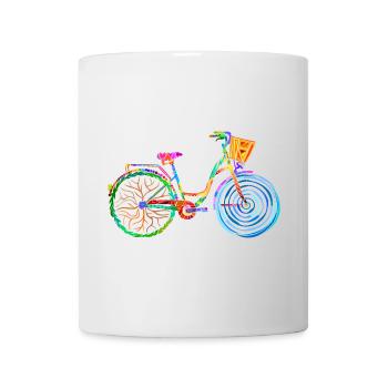 vélo coloré, vélo pour femme, colors bike, ladies bike - Mug blanc - blanc - Devant