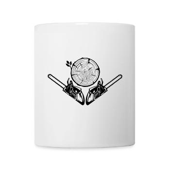 Modèle des tronçonneuses croisées - Mug blanc - blanc - Devant